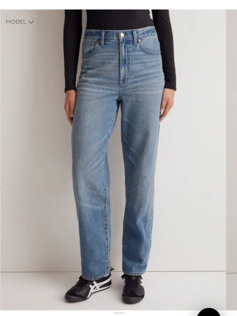 Madewell Baggy Straight  High Rise, Light Wash Jeans - Women 28 Tall Long